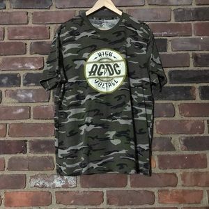 AC/DC camouflage short sleeves band tee shirt -Large -42 chest -27” long
